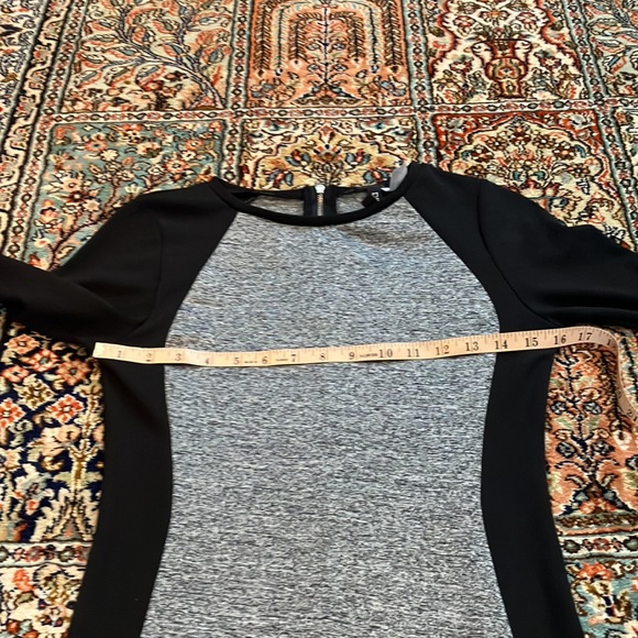 Black and grey exposed silver zipper stretch dress - Picture 8 of 12